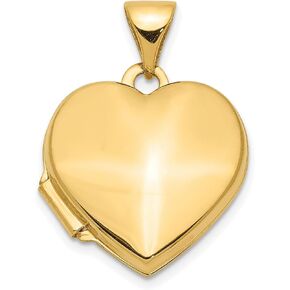 Jewelry Stores Network 10k Yellow Gold Plain Heart Locket 20 mm x 15 mm