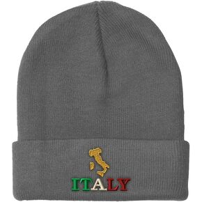 Speedy Pros Beanies for Men Italy Italian Map Embroidery Flags Italy Winter Hats for Women Acrylic Skull Cap 1 Size