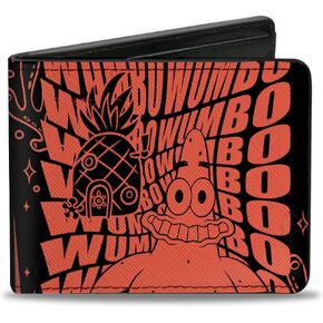 Nickelodeon Wallet, Bifold, SpongeBob Patrick Star Wumbo Pose Black Red, Vegan Leather