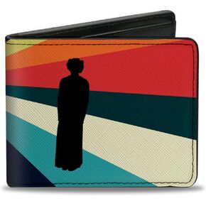 Wallet Bifold PU Star Wars R2D2 Princess Leia Hologram Scene Black Multi Color