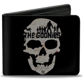 Horror Movies Wallet, Bifold, The Goonies One Eye Willy Skull Map Black, Vegan Leather
