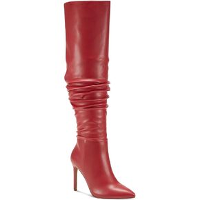INC Womens Iyonna Faux Leather Slouchy Over-The-Knee Boots Red 6.5 Medium (B,M)