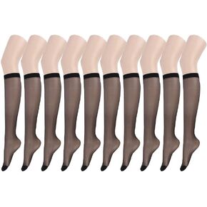 Endingshop 10 Pairs Sheer Knee High Stockings Compression Pantyhose for Women