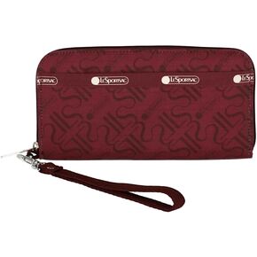 محفظة معصم LeSportsac De Luxe Claret Tech، محفظة بسحاب حول المحفظة/حزام معصم قابل للفصل، تحمل الهاتف الخلوي، طراز 3462/اللون E471، شعار LS Monogram، شعار التوت البري/الرمان الأحمر بلون الجوهرة in Kuwait