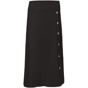 Baby'O Girl's Stretch Cotton Knit Faux Button Front Ankle Length A-Line Skirt