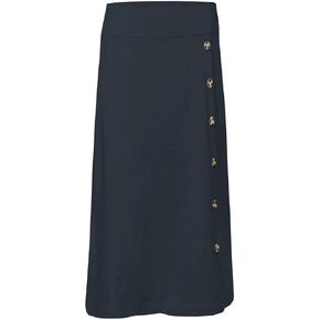 Baby'O Girl's Stretch Cotton Knit Faux Button Front Ankle Length A-Line Skirt