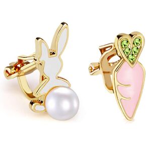 عيد الفصح كليب الأقراط الأرنب كليب على الأقراط الكريستال اللؤلؤ القرط الأرنب للنساء هدية in Kuwait