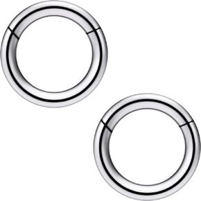 Ocptiy 8G 6G 4G 2G Titaniumm Hinged Septum Rings Clicker Medical Implant Grade Ear Gauges Hoop EarringS Stretching kit Hypoallergenic Thick Septum Nose Ring Piercing Jewelry Women Men 14mm 16mm 19mm