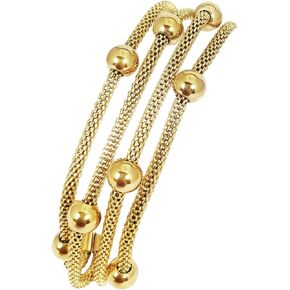 Wrap Bracelets for Women 14K Gold Plated Wrap Bracelets Band Snake Link Stainless Steel Bracelet Gift for Women
