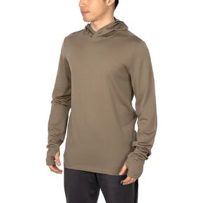 SHEEP RUN Merino Wool Hoodie Shirt Light-Weight Base Layer Wicking Breathable Hiking Running Sweatshirt