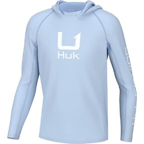 HUK Boy's Icon X Hoodie, Fishing Shirt with Sun Protection for Kids