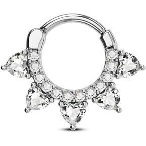 COCHARM 16G Septum Ring Flower Septum Jewelry Rose Gold Daith Earrings for Women Dainty Daith Piercing Jewelry Stainless Steel Hypoallergenic
