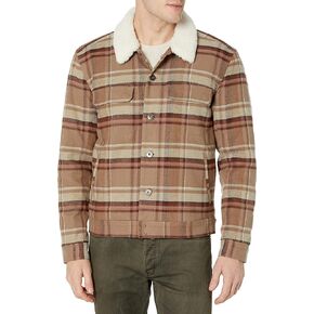 PAIGE Men's Douglas Plaid Jacket, Burnt Copper, S