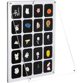 Acrylic Enamel Pin Display, Pin Collection Display Organizer Pin Display Case Dust-Free Display Board, Lapel Pin Holder Table Top & Wall Pin Board for Enamel Pins, Jewelry Pins, Pin Enthusiast 11x14In