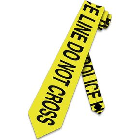Police Line Ties Do Not Cross Neckties Law tie yellow mens Neck tie by The Necktie Comp