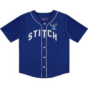 Disney Boys Lilo and Stitch Baseball Jersey - Boys Classic Lilo and Stitch Mesh Button Down Jersey Lilo and Stitch Shirt
