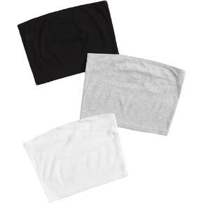 SHENHE Women's 3 Piece Strapless Ribbed Knit Crop Tube Top Basic Sexy Bandeau