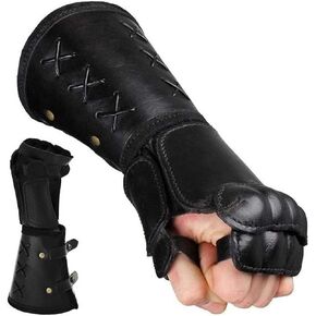 Gauntlet Wristband, Leather Costume Bracer, Retro Medieval Leather Arm Cuff Armor, Bracer Arm Armor Cuff, Leather Gauntlet