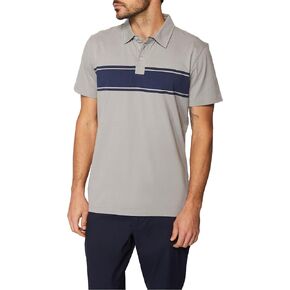 Hang Ten Mens Center Striped Button-Up Polo Shirt - Casual Shirts for Men - Vintage Inspired Knit Polo
