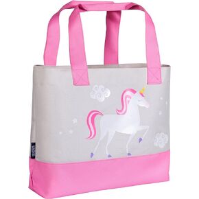 Wildkin Tote Bag for Kids & Adults, Measures 19.5 x 13 x 4.5 Inches, Polyester Fabric Travel Tote Bags, Two Durable Carrying Handles with Stylish Interior Lining (Unicorns)