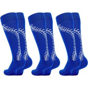 American Trends Girls Softball Socks with Stitches 3 Pairs Youth Athletic Softball Socks for Youth Soccer Baseball Socks