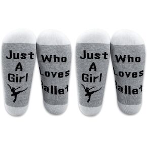 LEVLO Funny Ballet Lovers Gifts Just A Girl Who Loves Ballet Socks Ballet Dancers Gifts