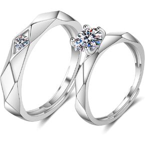 مطابقة القلب خواتم الوعد قابل للتعديل للأزواج أنا أحبك خطوبة خاتم الزواج مجموعات له ولها الفولاذ المقاوم للصدأ عالية مصقول الراحة تناسب in Kuwait