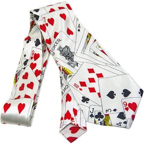 Gadpiparty Neckties Casual Poker poker card neckties dice neckties magician dress up tie Dice Printed Necktie