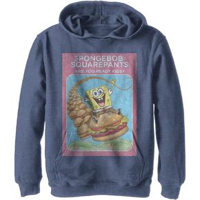 Nickelodeon Kids' Spongebob Squarepants Vintage Poster Youth Pullover Hoodie, Navy Blue Heather, Large