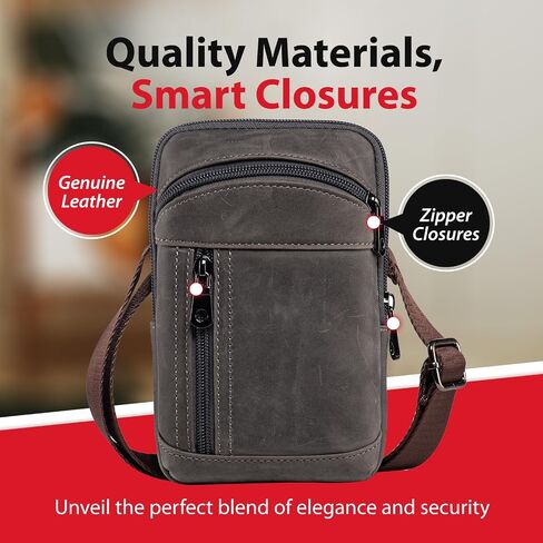 Hengwin Leather Phone Holster for iPhone 14 Plus 13 Pro Max 12 Pro Max Samsung Galaxy A32 A12 S22 Ultra Note 20 Ultra Moto G Stylus Belt Clip Case Crossbody Bag Wallet Purse Cell Phone Pouch in Saudi Arabia