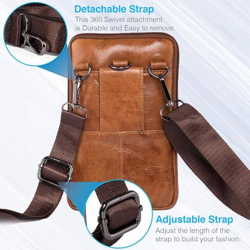 Hengwin Leather Phone Holster for iPhone 14 Plus 13 Pro Max 12 Pro Max Samsung Galaxy A32 A12 S22 Ultra Note 20 Ultra Moto G Stylus Belt Clip Case Crossbody Bag Wallet Purse Cell Phone Pouch in Saudi Arabia