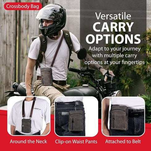 Hengwin Leather Phone Holster for iPhone 14 Plus 13 Pro Max 12 Pro Max Samsung Galaxy A32 A12 S22 Ultra Note 20 Ultra Moto G Stylus Belt Clip Case Crossbody Bag Wallet Purse Cell Phone Pouch in Saudi Arabia