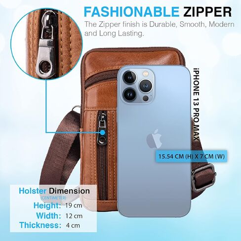 Hengwin Leather Phone Holster for iPhone 14 Plus 13 Pro Max 12 Pro Max Samsung Galaxy A32 A12 S22 Ultra Note 20 Ultra Moto G Stylus Belt Clip Case Crossbody Bag Wallet Purse Cell Phone Pouch in Saudi Arabia