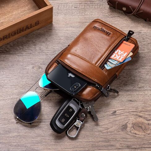 Hengwin Leather Phone Holster for iPhone 14 Plus 13 Pro Max 12 Pro Max Samsung Galaxy A32 A12 S22 Ultra Note 20 Ultra Moto G Stylus Belt Clip Case Crossbody Bag Wallet Purse Cell Phone Pouch in Saudi Arabia