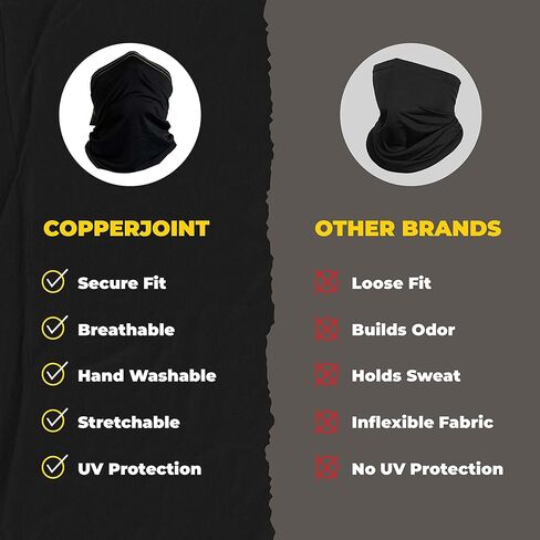 قناع الرقبة للرجال والنساء - واقي الوجه والرقبة - مصنوع من نسيج نحاسي خفيف الوزن ومسامي - قناع وجه متعدد الاستخدام - أسود، عبوتان in Kuwait