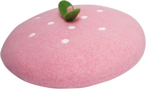 قبعة مطرزة برسمة الفراولة الوردية قبعة كاواي الحيوانات التنكرية قبعة كلاسيكية هدية عيد الميلاد، وردي، مقاس واحد, زهري, One Size in Kuwait