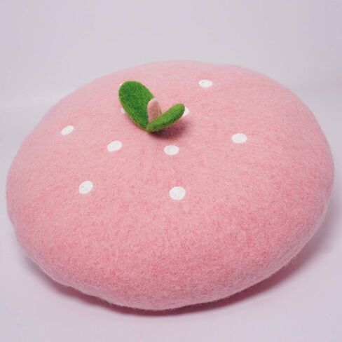 قبعة مطرزة برسمة الفراولة الوردية قبعة كاواي الحيوانات التنكرية قبعة كلاسيكية هدية عيد الميلاد، وردي، مقاس واحد, زهري, One Size in Kuwait