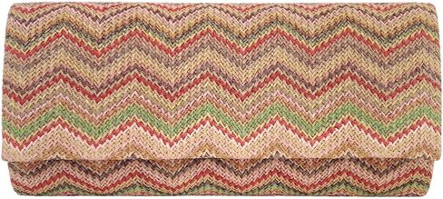 Multi Color Chevron Straw Clutch in Saudi Arabia