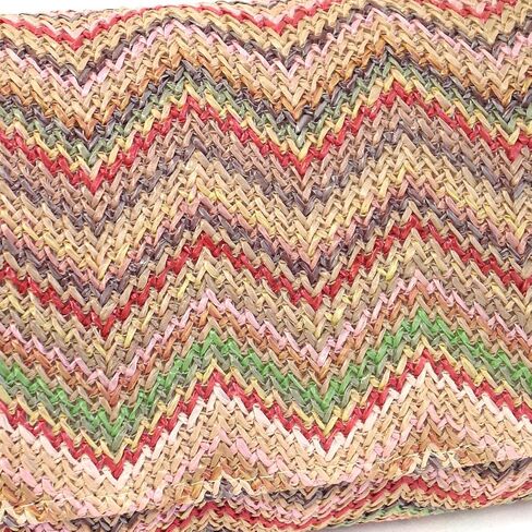 Multi Color Chevron Straw Clutch in Saudi Arabia