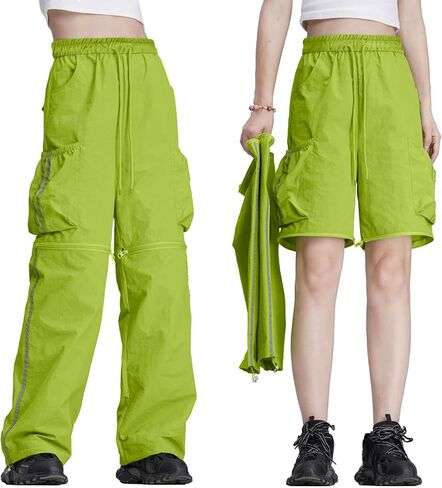 Cargo Pants Womens Baggy Parachute Pants Low Waist Layered Ruched Pants Y2K Pants Streetwear with Pockets in Saudi Arabia