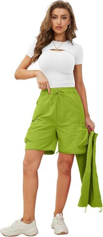 Cargo Pants Womens Baggy Parachute Pants Low Waist Layered Ruched Pants Y2K Pants Streetwear with Pockets in Saudi Arabia
