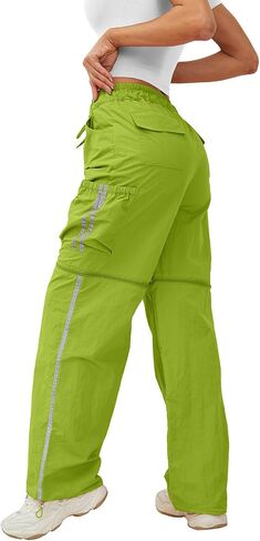 Cargo Pants Womens Baggy Parachute Pants Low Waist Layered Ruched Pants Y2K Pants Streetwear with Pockets in Saudi Arabia