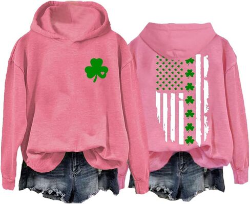 MOGUI Shamrock American Flag Sweatshirt Irish American Flag Shirt St. Patrick'S Day Gift in Saudi Arabia