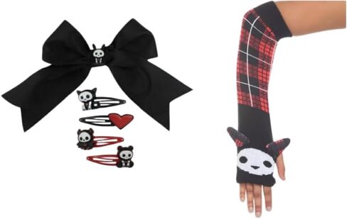 FashionFritz & Little Bitz Arm warmer and hair accessories bundle compatible with Skelanimals - Bundle contains one pair of arm warmers and one 5 pack of hair accessories in Kuwait