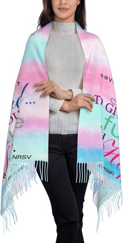 AGHUVWO Bible Verse Scarf for Women Shawl Wrap Large Soft Cashmere Lightweight Tassel Scarve in Saudi Arabia