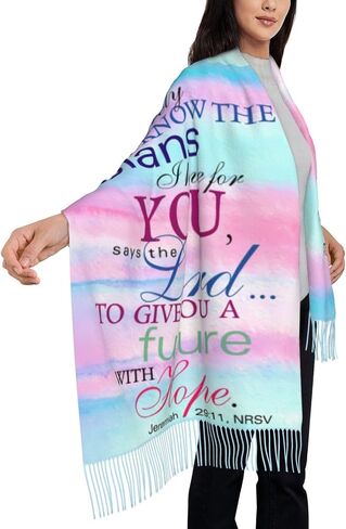 AGHUVWO Bible Verse Scarf for Women Shawl Wrap Large Soft Cashmere Lightweight Tassel Scarve in Saudi Arabia