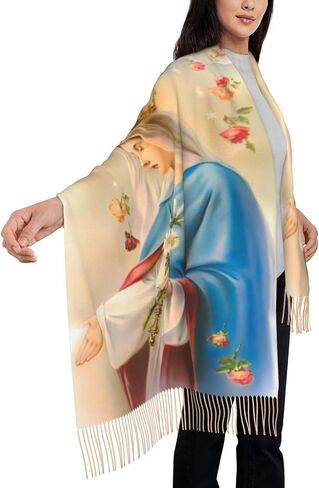 AGHUVWO Bible Verse Scarf for Women Shawl Wrap Large Soft Cashmere Lightweight Tassel Scarve in Saudi Arabia