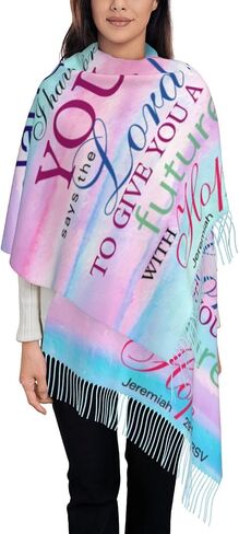 AGHUVWO Bible Verse Scarf for Women Shawl Wrap Large Soft Cashmere Lightweight Tassel Scarve in Saudi Arabia