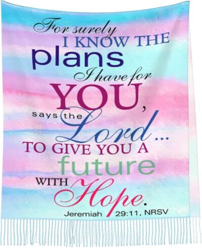 AGHUVWO Bible Verse Scarf for Women Shawl Wrap Large Soft Cashmere Lightweight Tassel Scarve in Saudi Arabia