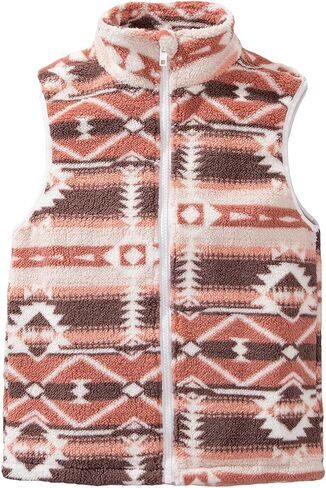 SOLY HUX Girl's Geo Print Vest Coat Zip Up Sleeveless Teddy Outerwear Jacket in Saudi Arabia
